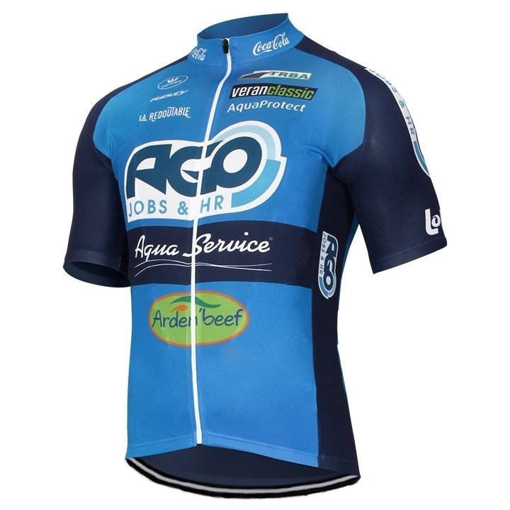 Maillot corto AGO-AQUA SERVICE para ciclistas que buscan comodidad y estilo