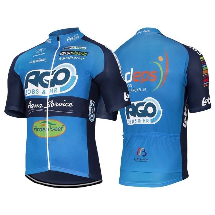 Maillot corto AGO-AQUA SERVICE para ciclistas que buscan comodidad y estilo