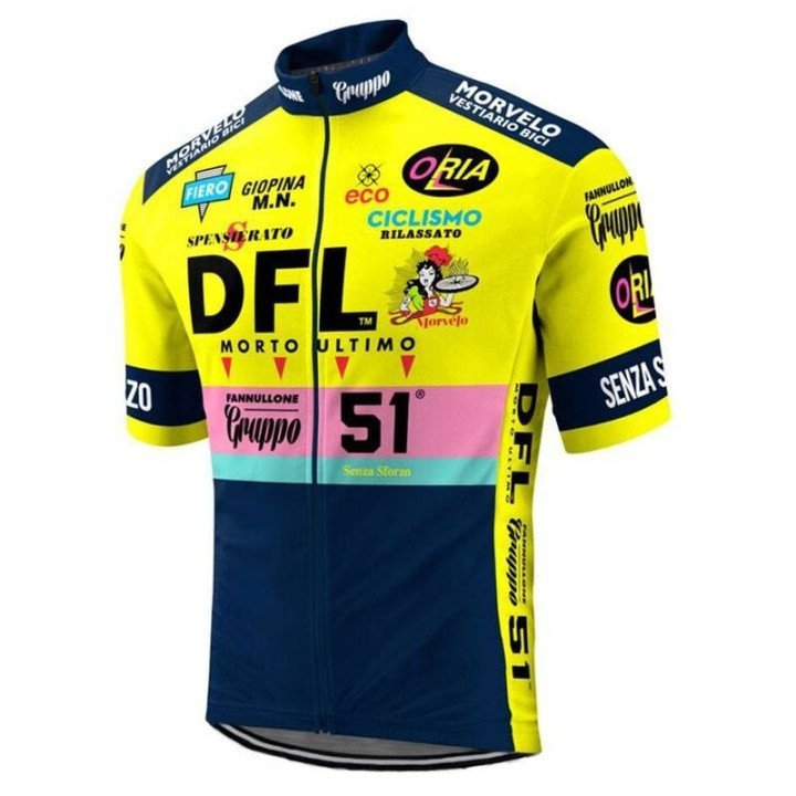 Maillot corto Morvelo DFL retro para ciclistas que buscan estilo y comodidad