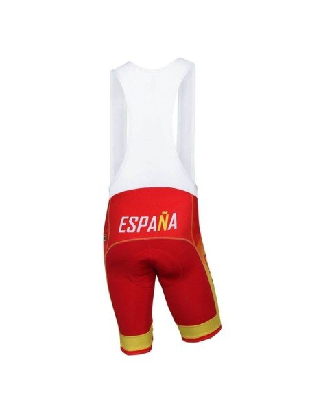 Equipación corta de ciclismo con tirantes de la selección española al mejor precio