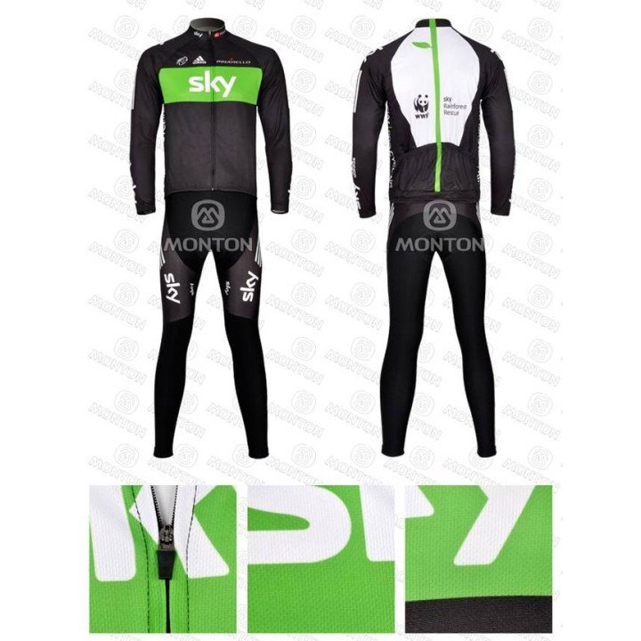 Ropa de ciclismo de invierno con tirantes SKY para estar cómodo en cada pedalada