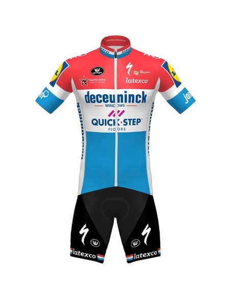 Equipación de Ciclismo DECEUNINCK QUICK-STEP Campeón de Luxemburgo, Conjunto Corto Ideal para Ti