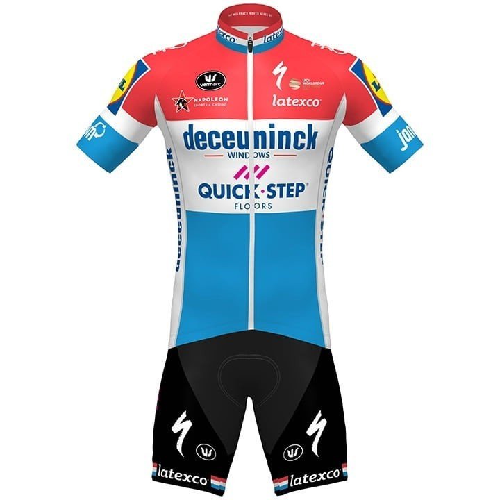 Equipación de Ciclismo DECEUNINCK QUICK-STEP Campeón de Luxemburgo, Conjunto Corto Ideal para Ti