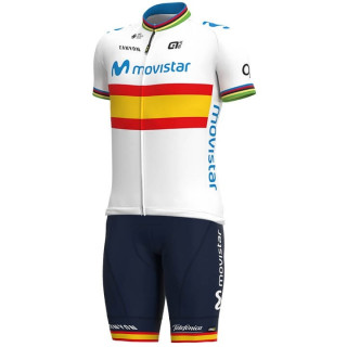 Equipación de ciclismo Movistar Team, campeón de España en conjunto corto