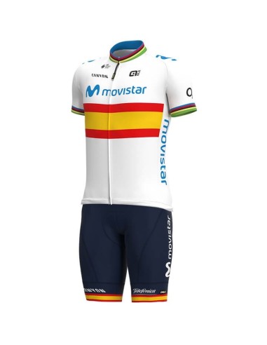 Equipación de ciclismo Movistar Team, campeón de España en conjunto corto