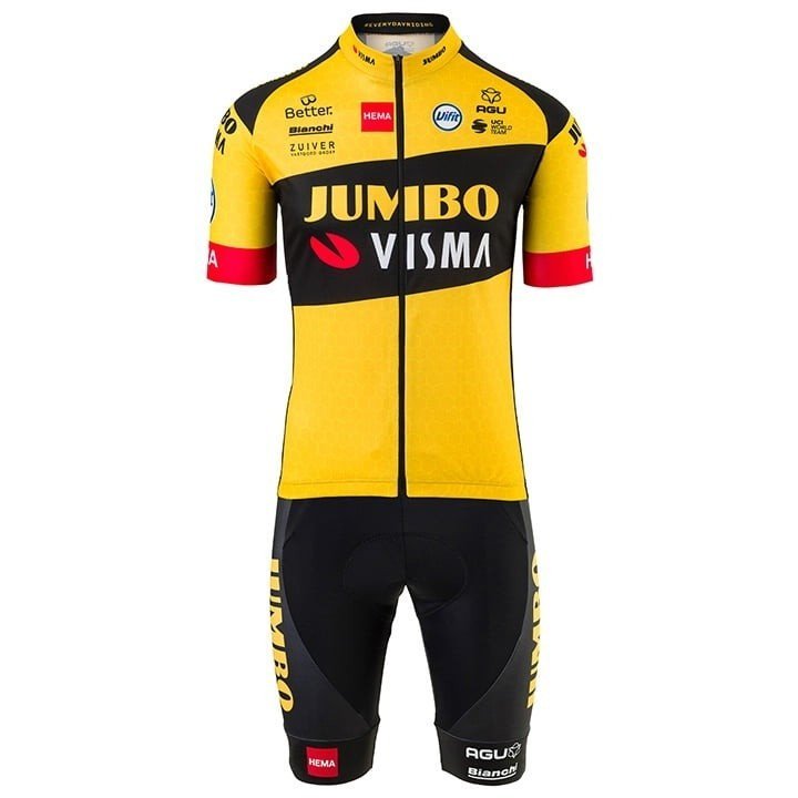 Equipación de Ciclismo JUMBO-VISMA: Conjunto Corto para Rodar Cómodamente