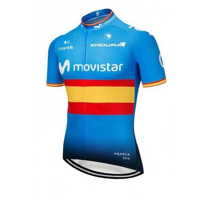 Maillot corto Movistar: comodidad y estilo para tus rutas en bicicleta