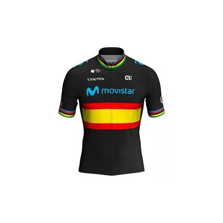 Maillot corto Movistar para ciclistas que buscan comodidad y estilo