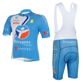Equipación corta de ciclismo Bouygues a buen precio